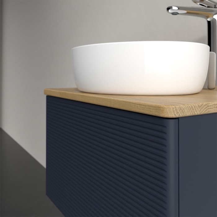 Villeroy & Boch Antao Waschbeckenunterschrank, 60 x 36 cm, 1 Auszug mit LED-Licht, Front mit Struktur, mit Hahnloch