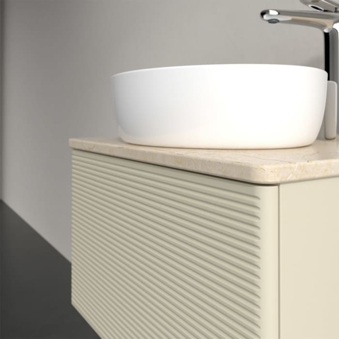 Villeroy & Boch Antao Waschbeckenunterschrank, 60 x 36 cm, 1 Auszug mit LED-Licht, Front mit Struktur, mit Hahnloch