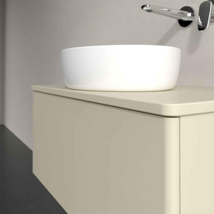 Villeroy & Boch Antao Waschbeckenunterschrank, 80 x 36 cm, 1 Auszug mit LED-Licht, Front ohne Struktur, ohne Hahnloch