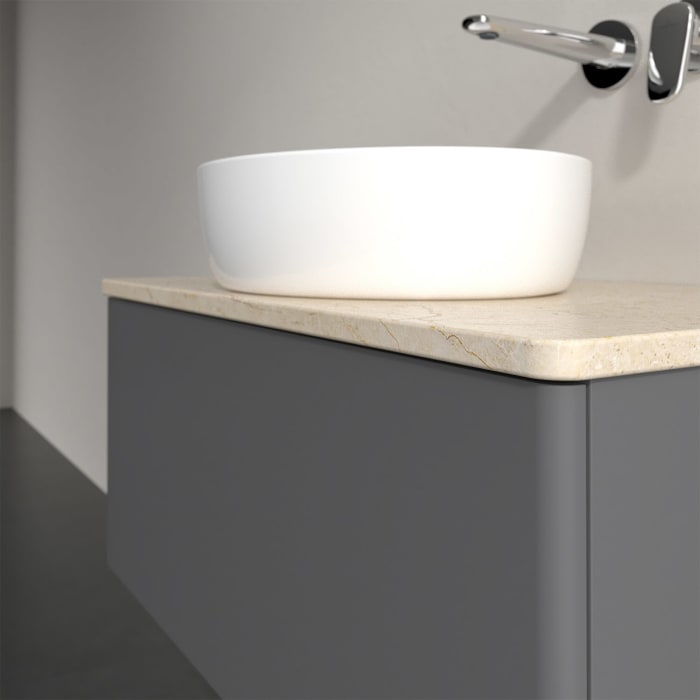 Villeroy & Boch Antao Waschbeckenunterschrank, 80 x 36 cm, 1 Auszug mit LED-Licht, Front ohne Struktur, ohne Hahnloch