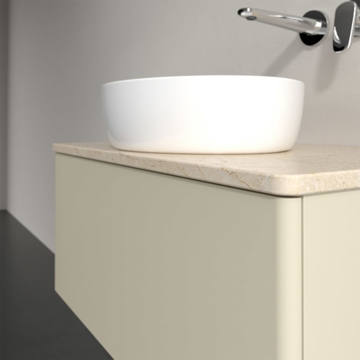 Villeroy & Boch Antao Waschbeckenunterschrank, 80 x 36 cm, 1 Auszug mit LED-Licht, Front ohne Struktur, ohne Hahnloch