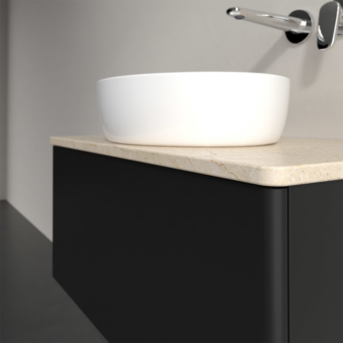 Villeroy & Boch Antao Waschbeckenunterschrank, 80 x 36 cm, 1 Auszug mit LED-Licht, Front ohne Struktur, ohne Hahnloch