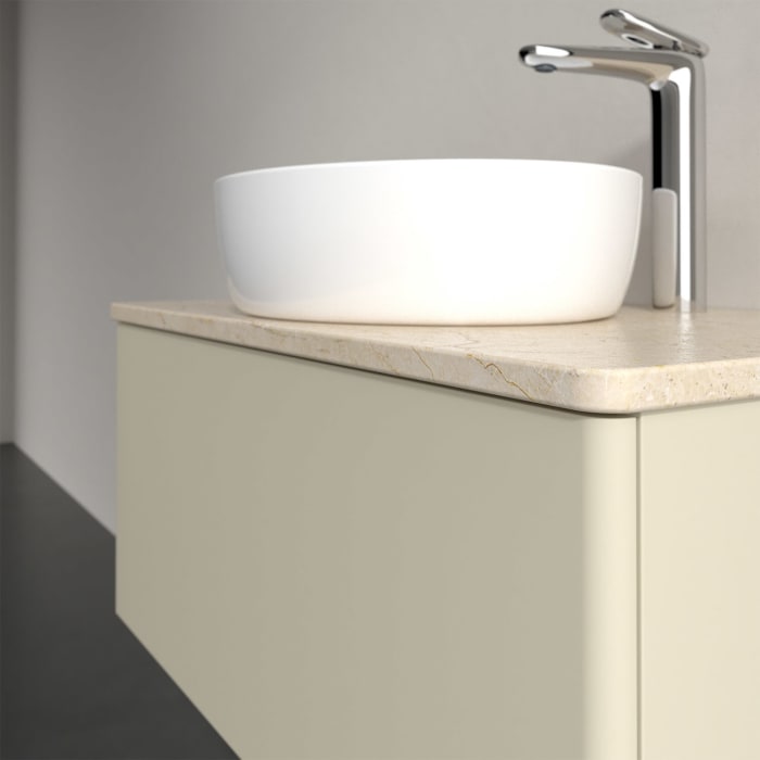 Villeroy & Boch Antao Waschbeckenunterschrank, 80 x 36 cm, 1 Auszug mit LED-Licht, Front ohne Struktur, mit Hahnloch