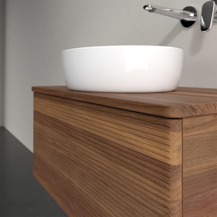 Villeroy & Boch Antao Waschbeckenunterschrank, 80 x 36 cm, 1 Auszug mit LED-Licht, Front mit Struktur, ohne Hahnloch