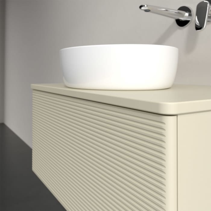 Villeroy & Boch Antao Waschbeckenunterschrank, 80 x 36 cm, 1 Auszug mit LED-Licht, Front mit Struktur, mit Hahnloch