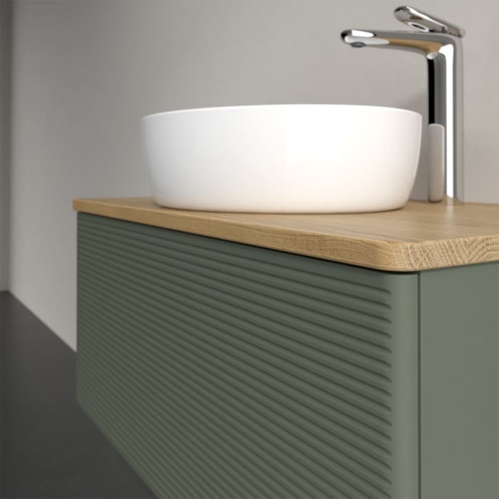 Villeroy & Boch Antao Waschbeckenunterschrank, 80 x 36 cm, 1 Auszug mit LED-Licht, Front mit Struktur, mit Hahnloch