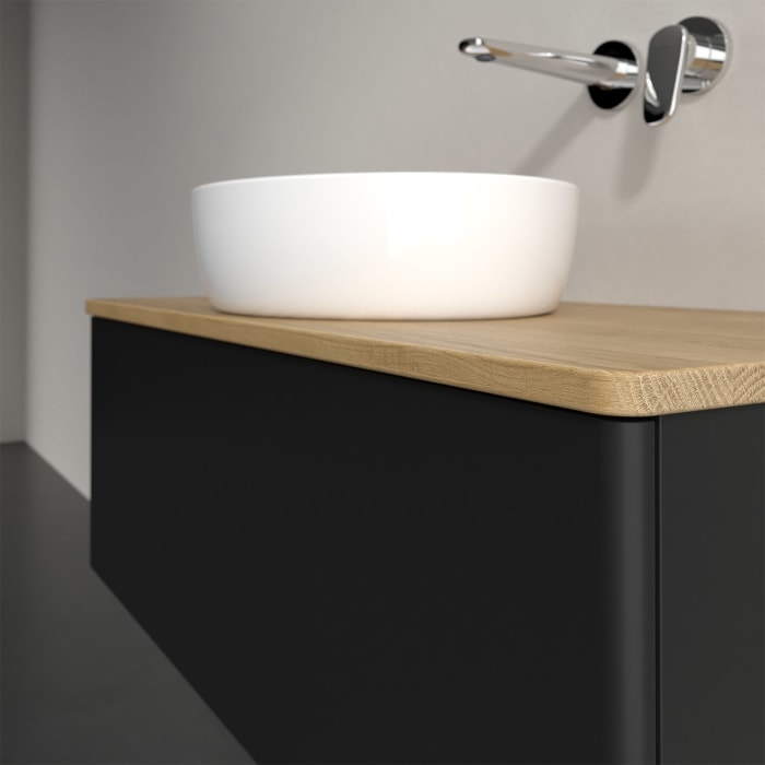 Villeroy & Boch Antao Waschbeckenunterschrank, 100 x 36 cm, 1 Auszug mit LED-Licht, Front ohne Struktur, ohne Hahnloch