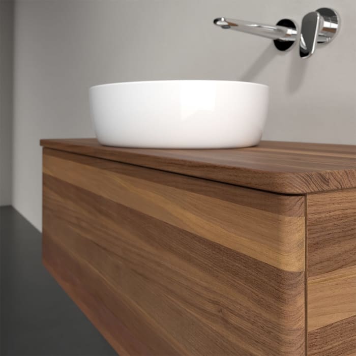 Villeroy & Boch Antao Waschbeckenunterschrank, 100 x 36 cm, 1 Auszug mit LED-Licht, Front ohne Struktur, ohne Hahnloch