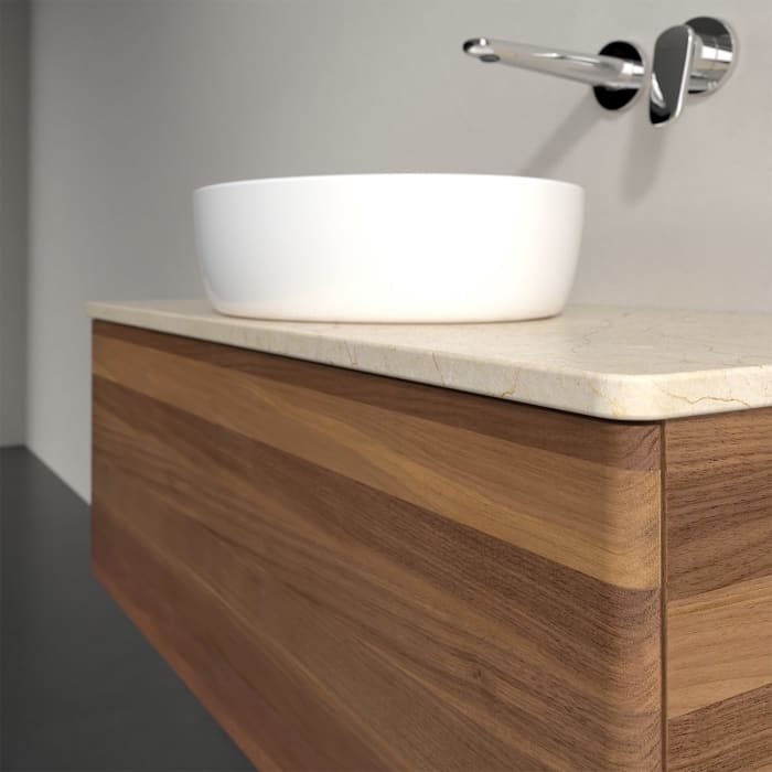 Villeroy & Boch Antao Waschbeckenunterschrank, 100 x 36 cm, 1 Auszug mit LED-Licht, Front ohne Struktur, ohne Hahnloch