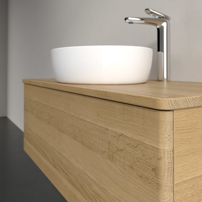 Villeroy & Boch Antao Waschbeckenunterschrank, 100 x 36 cm, 1 Auszug mit LED-Licht, Front ohne Struktur, mit Hahnloch