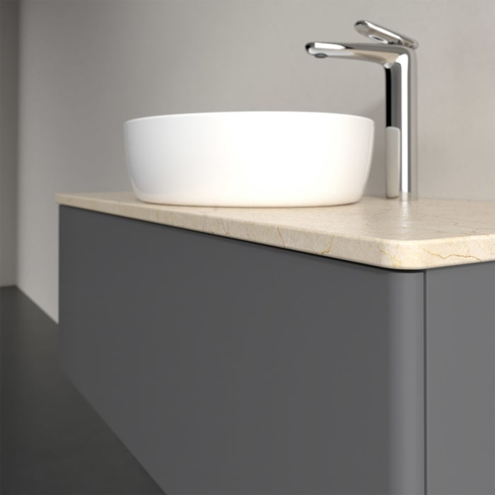 Villeroy & Boch Antao Waschbeckenunterschrank, 100 x 36 cm, 1 Auszug mit LED-Licht, Front ohne Struktur, mit Hahnloch