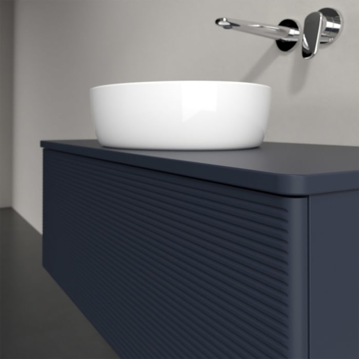 Villeroy & Boch Antao Waschbeckenunterschrank, 100 x 36 cm, 1 Auszug mit LED-Licht, Front mit Struktur, ohne Hahnloch