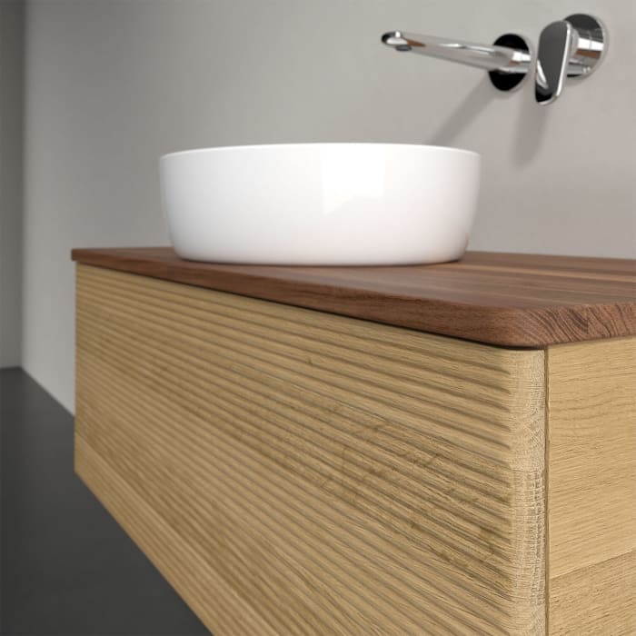 Villeroy & Boch Antao Waschbeckenunterschrank, 100 x 36 cm, 1 Auszug mit LED-Licht, Front mit Struktur, ohne Hahnloch