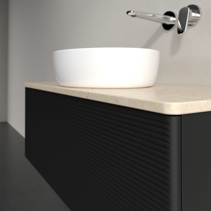 Villeroy & Boch Antao Waschbeckenunterschrank, 100 x 36 cm, 1 Auszug mit LED-Licht, Front mit Struktur, ohne Hahnloch