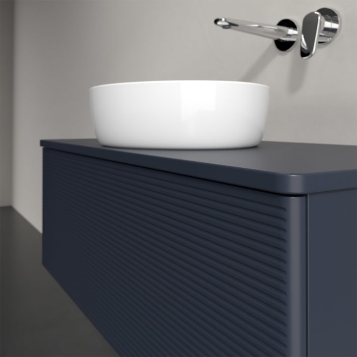 Villeroy & Boch Antao Waschbeckenunterschrank, 100 x 36 cm, 1 Auszug mit LED-Licht, Front mit Struktur, mit Hahnloch