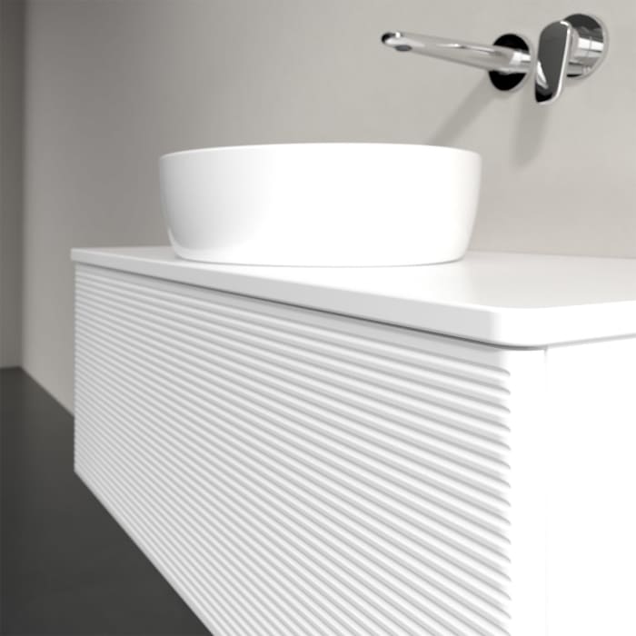 Villeroy & Boch Antao Waschbeckenunterschrank, 100 x 36 cm, 1 Auszug mit LED-Licht, Front mit Struktur, mit Hahnloch