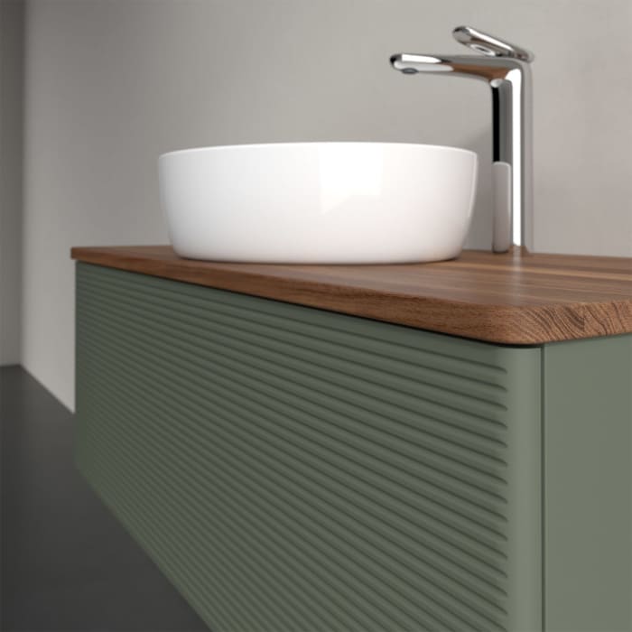 Villeroy & Boch Antao Waschbeckenunterschrank, 100 x 36 cm, 1 Auszug mit LED-Licht, Front mit Struktur, mit Hahnloch