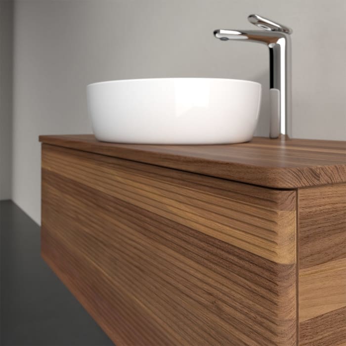 Villeroy & Boch Antao Waschbeckenunterschrank, 100 x 36 cm, 1 Auszug mit LED-Licht, Front mit Struktur, mit Hahnloch