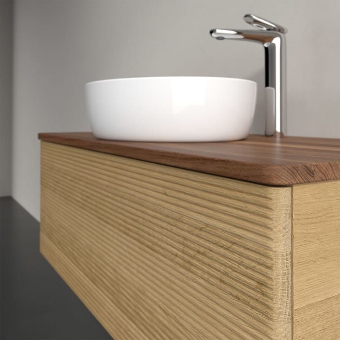 Villeroy & Boch Antao Waschbeckenunterschrank, 100 x 36 cm, 1 Auszug mit LED-Licht, Front mit Struktur, mit Hahnloch