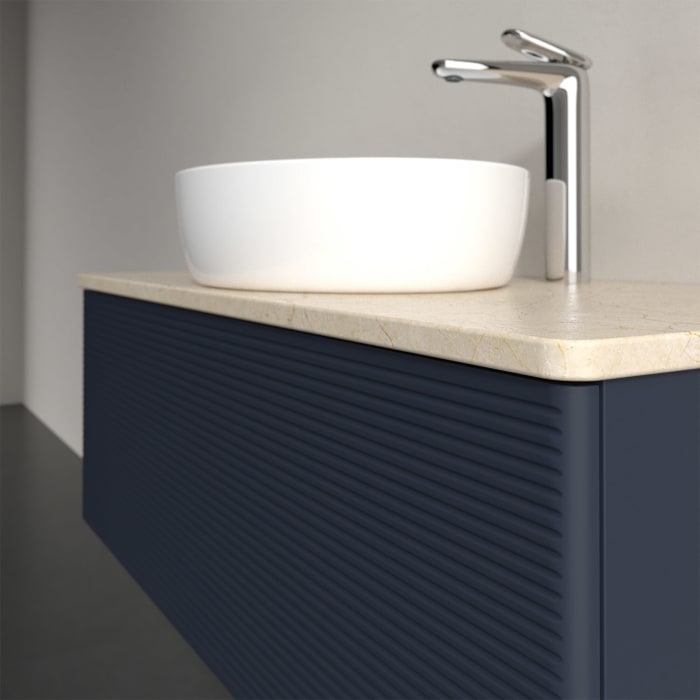 Villeroy & Boch Antao Waschbeckenunterschrank, 100 x 36 cm, 1 Auszug mit LED-Licht, Front mit Struktur, mit Hahnloch