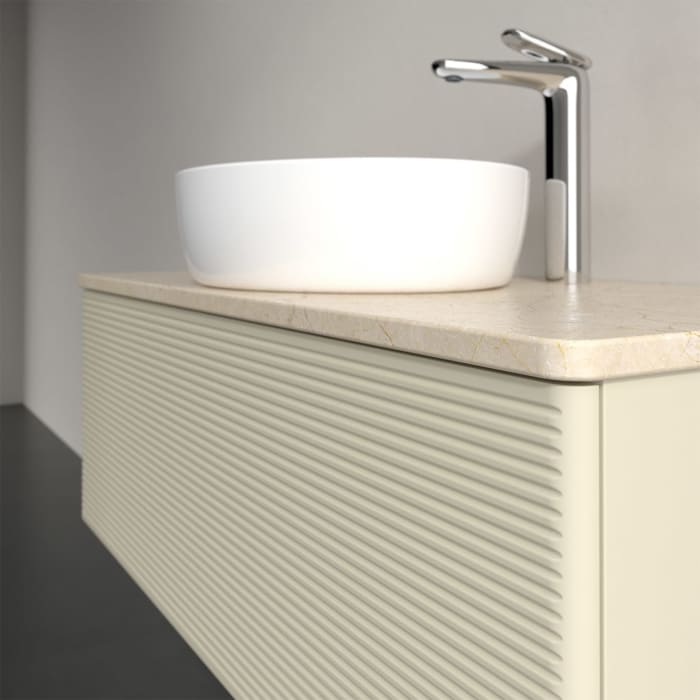 Villeroy & Boch Antao Waschbeckenunterschrank, 100 x 36 cm, 1 Auszug mit LED-Licht, Front mit Struktur, mit Hahnloch