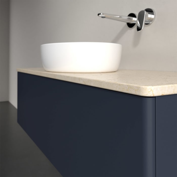 Villeroy & Boch Antao Waschbeckenunterschrank, 120 x 36 cm, 1 Auszug mit LED-Licht, Front ohne Struktur, ohne Hahnloch, für Waschtisch mittig