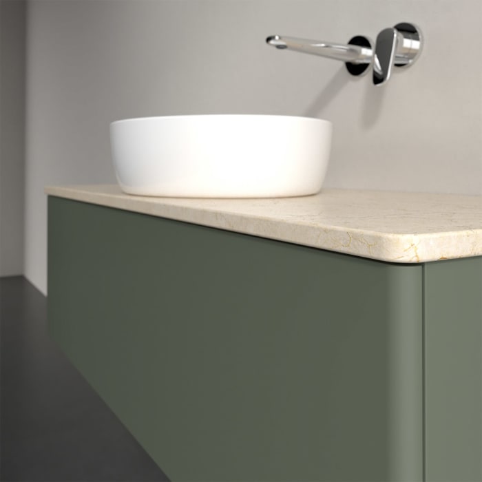 Villeroy & Boch Antao Waschbeckenunterschrank, 120 x 36 cm, 1 Auszug mit LED-Licht, Front ohne Struktur, ohne Hahnloch, für Waschtisch mittig