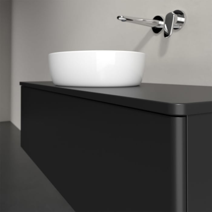 Villeroy & Boch Antao Waschbeckenunterschrank, 120 x 36 cm, 1 Auszug mit LED-Licht, Front ohne Struktur, mit Hahnloch, für Waschtisch mittig