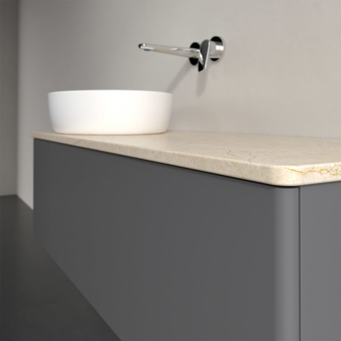 Villeroy & Boch Antao Waschbeckenunterschrank, 120 x 36 cm, 1 Auszug mit LED-Licht, Front ohne Struktur, ohne Hahnloch, für Waschtisch links