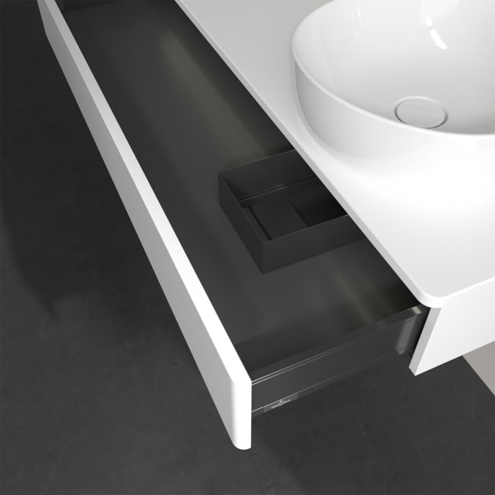 Villeroy & Boch Antao Waschbeckenunterschrank, 120 x 19 cm, 1 Auszug mit LED-Licht, Front ohne Struktur, ohne Hahnloch, für Waschtisch rechts