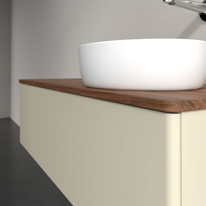 Villeroy & Boch Antao Waschbeckenunterschrank, 120 x 36 cm, 1 Auszug mit LED-Licht, Front ohne Struktur, ohne Hahnloch, für Waschtisch rechts