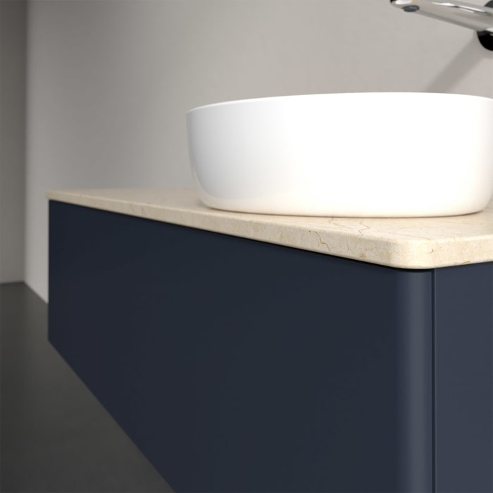 Villeroy & Boch Antao Waschbeckenunterschrank, 120 x 36 cm, 1 Auszug mit LED-Licht, Front ohne Struktur, ohne Hahnloch, für Waschtisch rechts