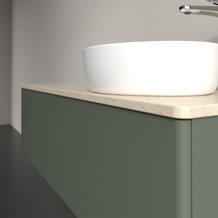 Villeroy & Boch Antao Waschbeckenunterschrank, 120 x 36 cm, 1 Auszug mit LED-Licht, Front ohne Struktur, mit Hahnloch, für Waschtisch rechts