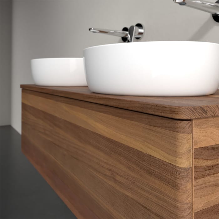 Villeroy & Boch Antao Waschbeckenunterschrank, 120 x 36 cm, 1 Auszug mit LED-Licht, Front ohne Struktur, ohne Hahnloch, für Waschtisch links und recht