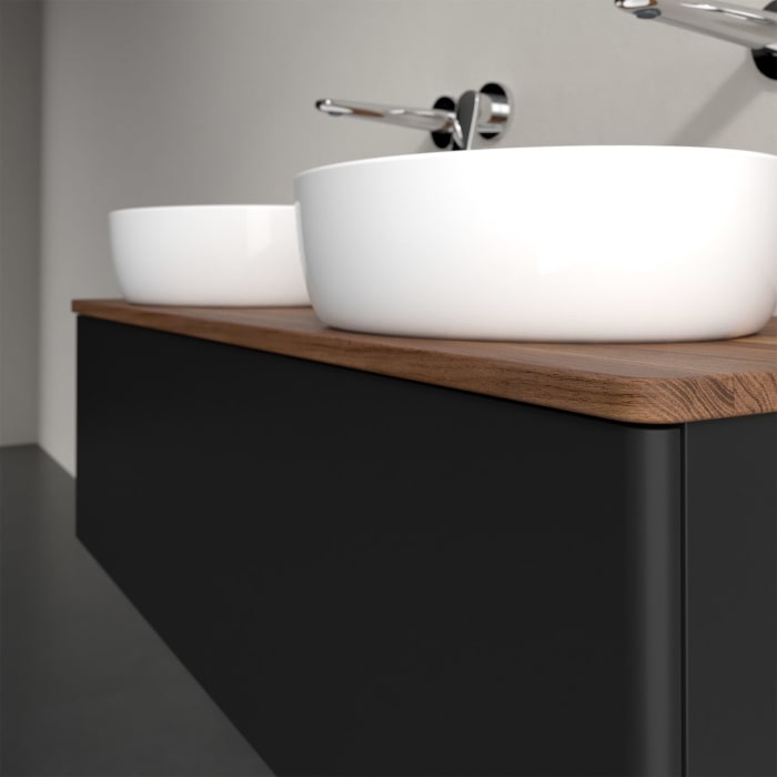 Villeroy & Boch Antao Waschbeckenunterschrank, 120 x 36 cm, 1 Auszug mit LED-Licht, Front ohne Struktur, ohne Hahnloch, für Waschtisch links und recht