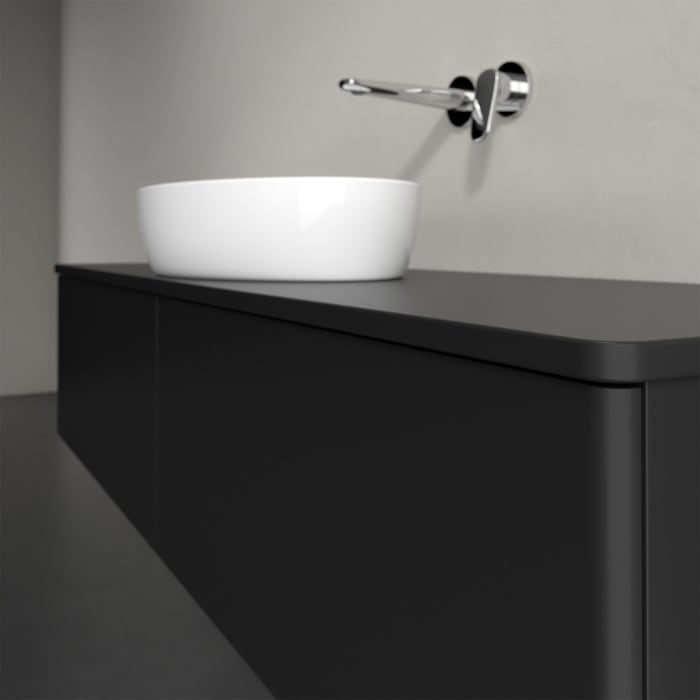 Villeroy & Boch Antao Waschbeckenunterschrank, 160 x 36 cm, 2 Auszüge mit LED-Licht, Front ohne Struktur, ohne Hahnloch, für Waschtisch mittig