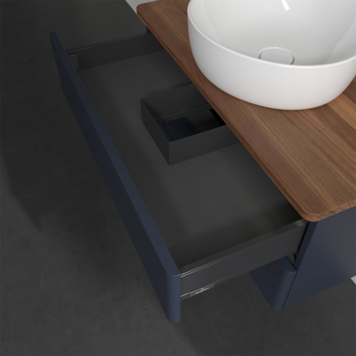 Villeroy & Boch Antao Waschbeckenunterschrank, 80 x 36 cm, 2 Auszüge mit LED-Licht, Front ohne Struktur, ohne Hahnloch