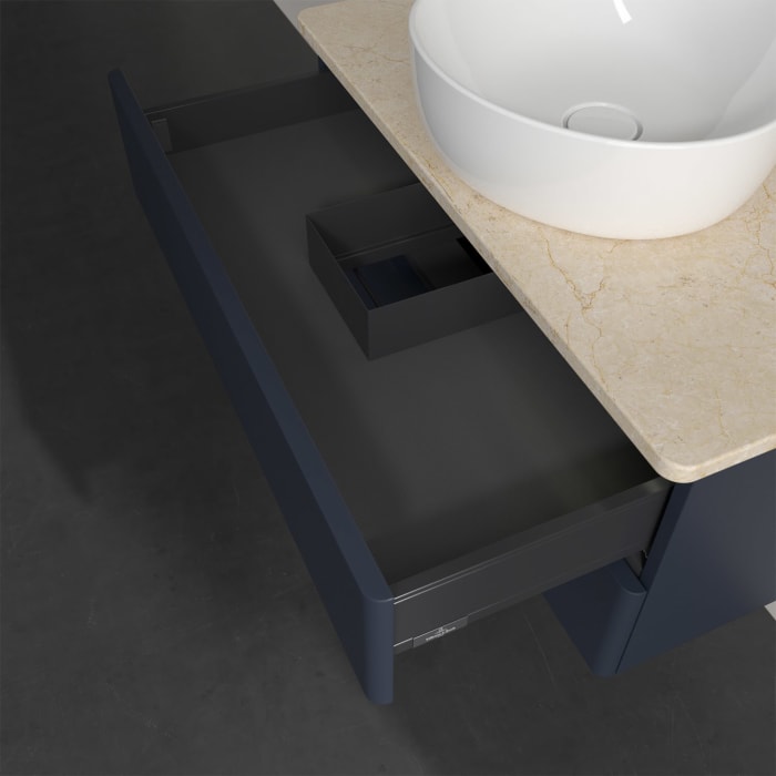 Villeroy & Boch Antao Waschbeckenunterschrank, 80 x 36 cm, 2 Auszüge mit LED-Licht, Front ohne Struktur, mit Hahnloch