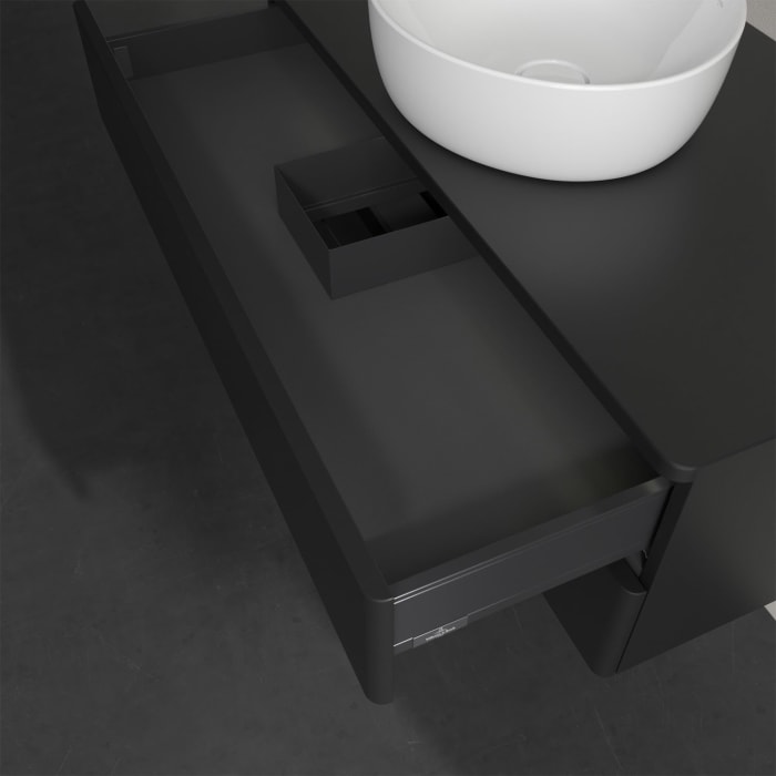 Villeroy & Boch Antao Waschbeckenunterschrank, 100 x 36 cm, 2 Auszüge mit LED-Licht, Front ohne Struktur, ohne Hahnloch