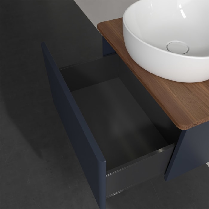 Villeroy & Boch Antao Waschbeckenunterschrank, 60 x 36 cm, 1 Auszug mit LED-Licht, Front ohne Struktur, ohne Hahnloch