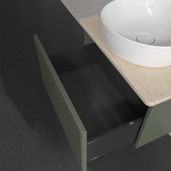 Villeroy & Boch Antao Waschbeckenunterschrank, 60 x 36 cm, 1 Auszug mit LED-Licht, Front ohne Struktur, ohne Hahnloch