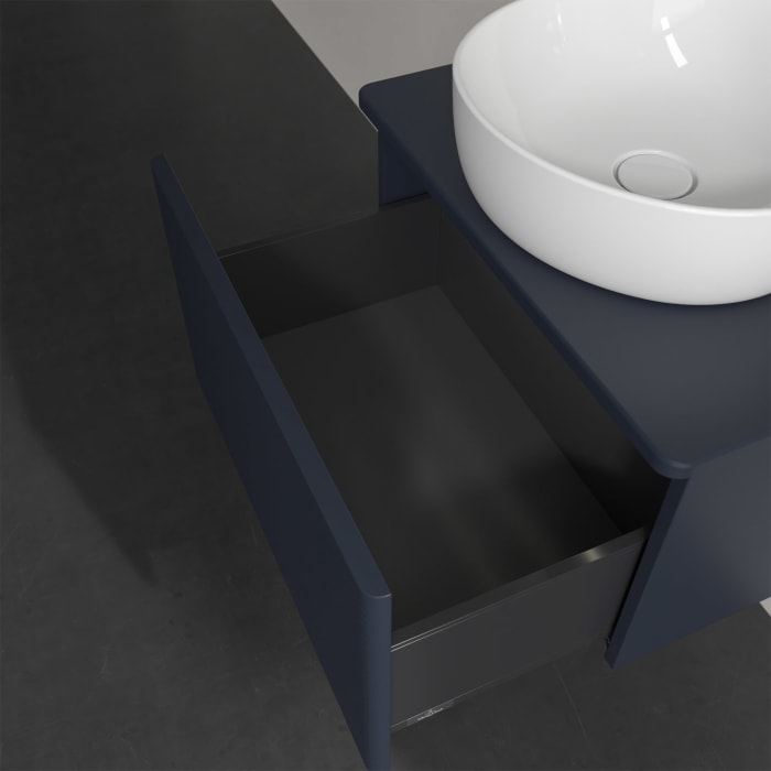 Villeroy & Boch Antao Waschbeckenunterschrank, 60 x 36 cm, 1 Auszug mit LED-Licht, Front mit Struktur, ohne Hahnloch