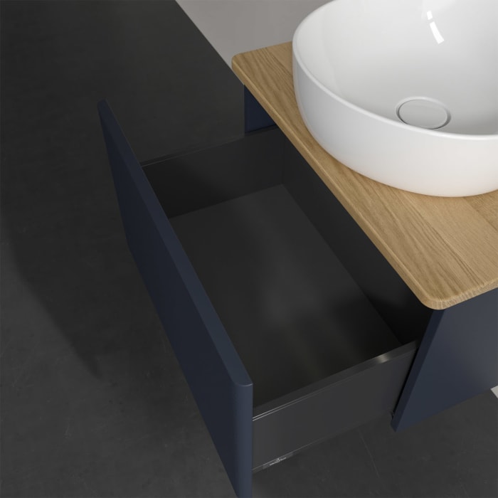 Villeroy & Boch Antao Waschbeckenunterschrank, 60 x 36 cm, 1 Auszug mit LED-Licht, Front mit Struktur, mit Hahnloch