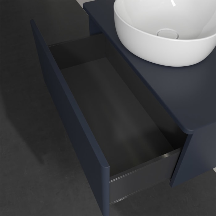 Villeroy & Boch Antao Waschbeckenunterschrank, 80 x 36 cm, 1 Auszug mit LED-Licht, Front ohne Struktur, ohne Hahnloch