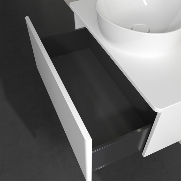 Villeroy & Boch Antao Waschbeckenunterschrank, 80 x 36 cm, 1 Auszug mit LED-Licht, Front ohne Struktur, ohne Hahnloch