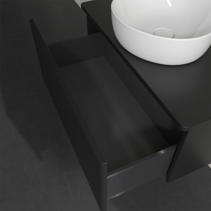 Villeroy & Boch Antao Waschbeckenunterschrank, 80 x 36 cm, 1 Auszug mit LED-Licht, Front ohne Struktur, ohne Hahnloch