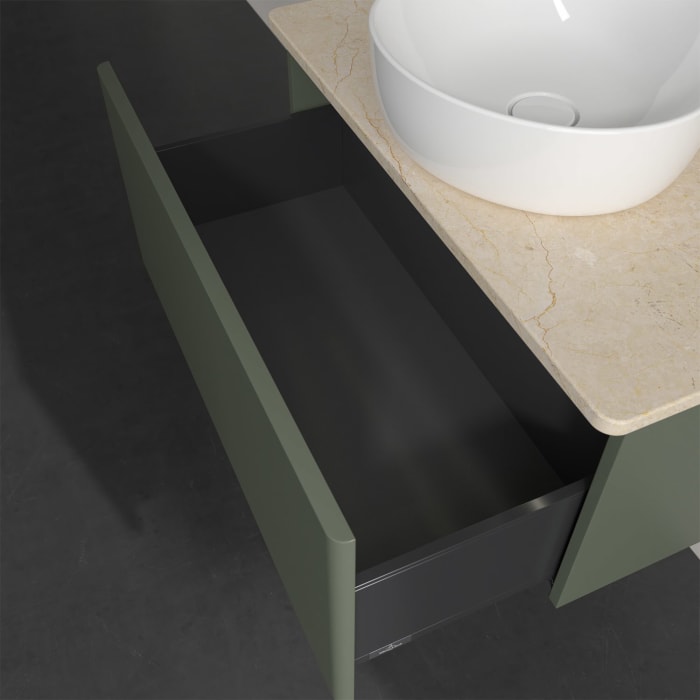 Villeroy & Boch Antao Waschbeckenunterschrank, 80 x 36 cm, 1 Auszug mit LED-Licht, Front ohne Struktur, mit Hahnloch