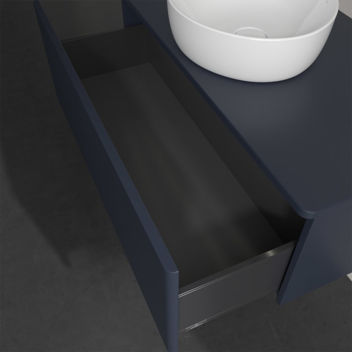 Villeroy & Boch Antao Waschbeckenunterschrank, 100 x 36 cm, 1 Auszug mit LED-Licht, Front ohne Struktur, ohne Hahnloch