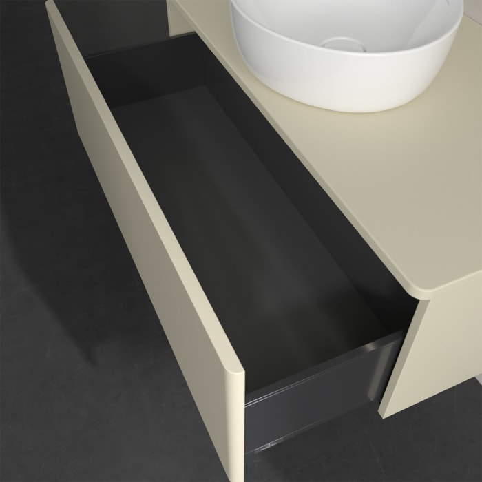 Villeroy & Boch Antao Waschbeckenunterschrank, 100 x 36 cm, 1 Auszug mit LED-Licht, Front ohne Struktur, ohne Hahnloch