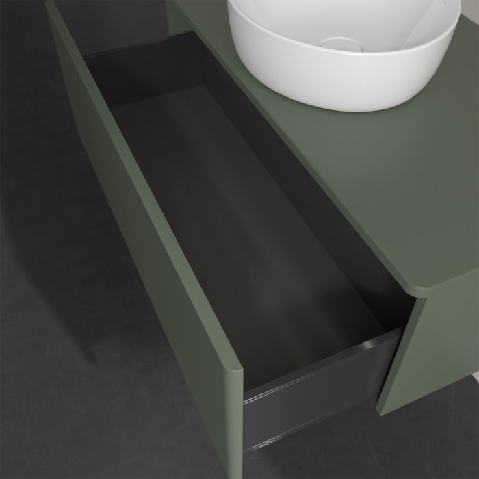 Villeroy & Boch Antao Waschbeckenunterschrank, 100 x 36 cm, 1 Auszug mit LED-Licht, Front ohne Struktur, ohne Hahnloch